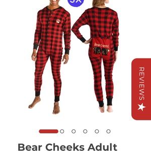 Bear cheeks adult pjs size s & xl